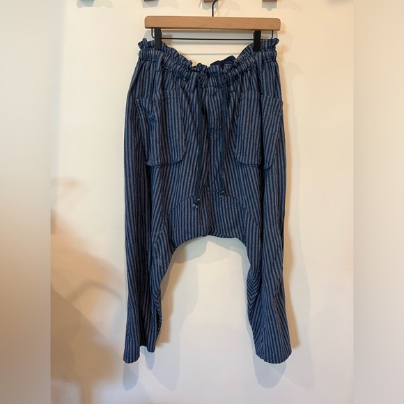 Free People Drop-Crotch Drawstring Striped Pants - Picture 1 of 3